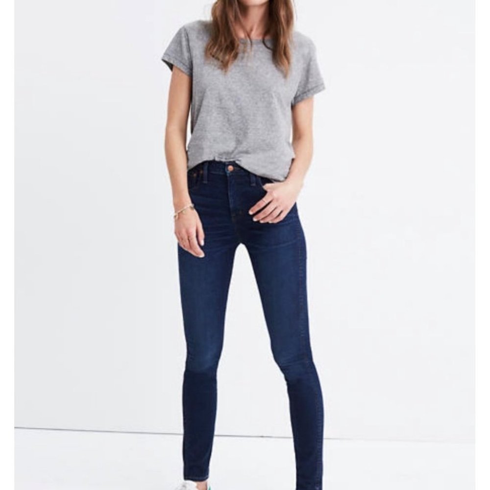 MADEWELL Dark-Wash Blue 10" High-Rise Skinny Skinny Jeans Size 28 Tall